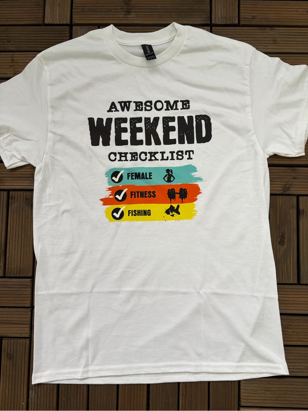 Awesome Weekend Checklist Graphic Tee - White